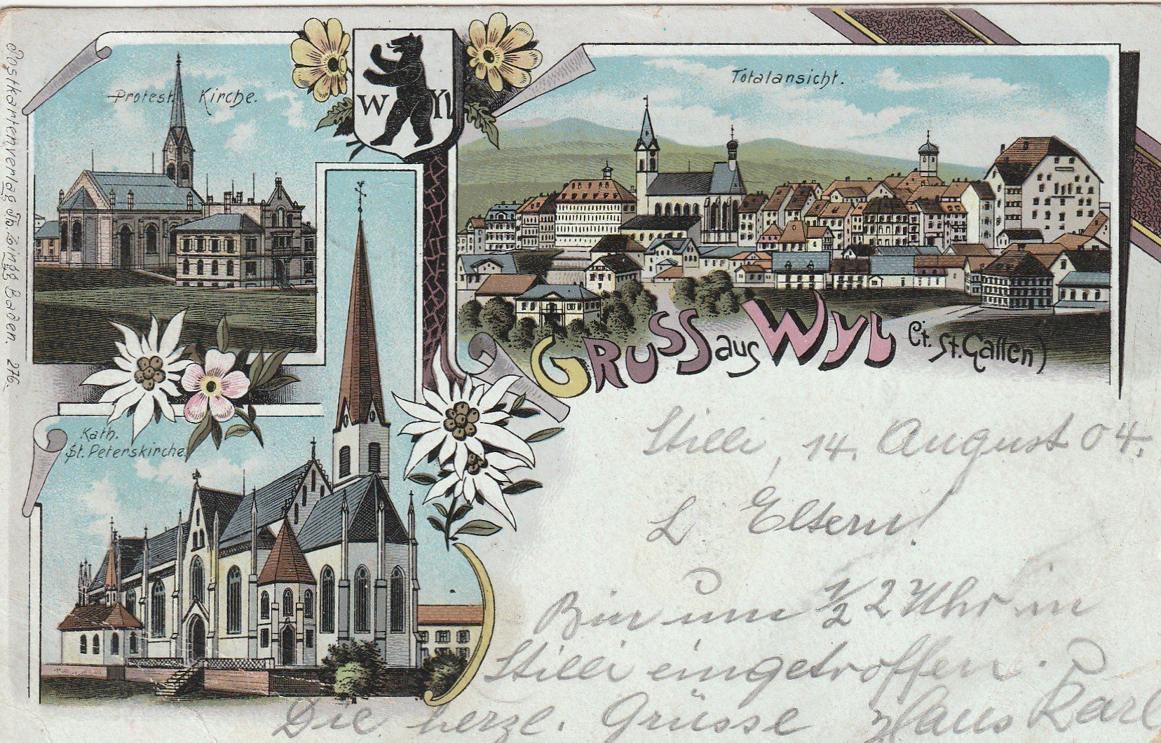 Cartoline postali: Wyl-Litho-1904 – Usato da uttwil venduto da Koehlerfred