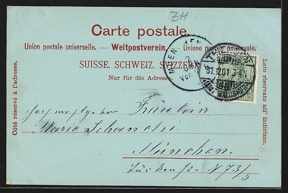 Cartoline postali: Mondschein-AK Zürich, Am Schweizerische – Usato da Berlin venduto da bartko-reher 1
