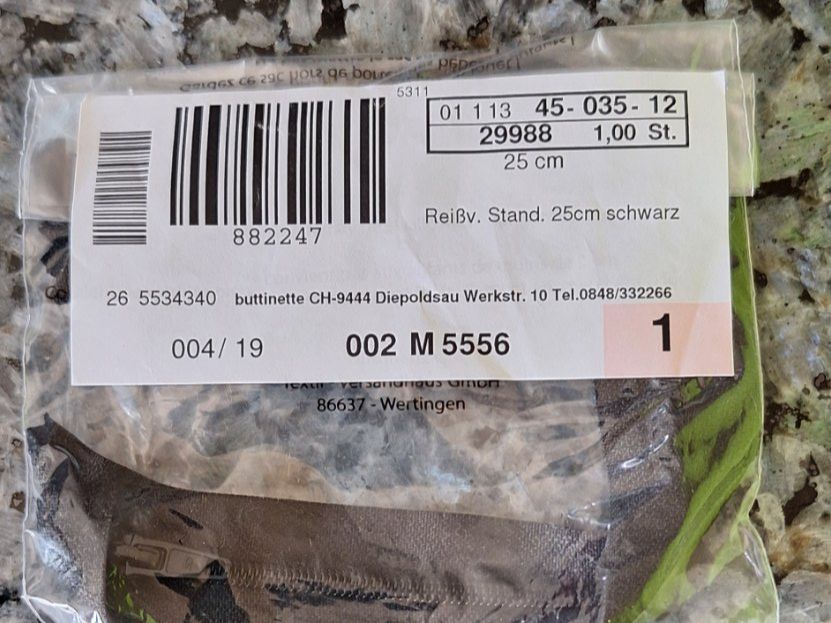 Tessuti: Reissverschlus 25cm schwarz – Usato da Wetzikon ZH venduto da NaWetzi 2