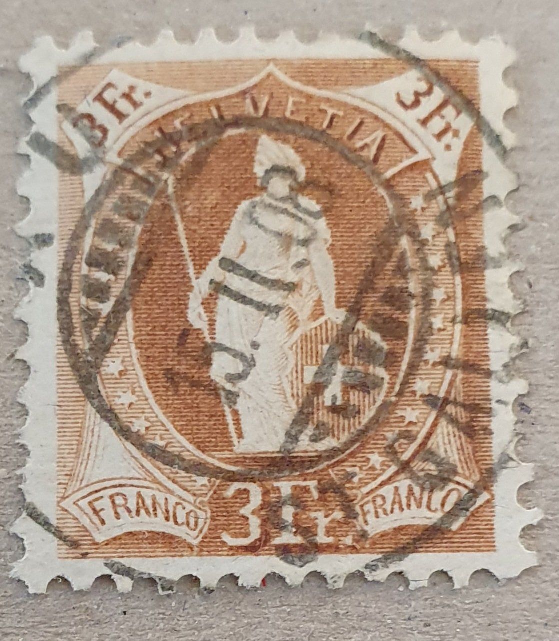 Alle Briefmarken: Stehende Helvetia 100B Kat. 140.- – Gebraucht aus Balgach von SIMEON27