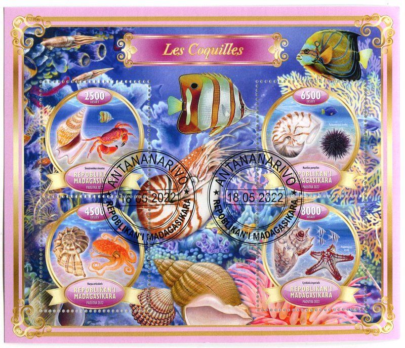 Alle Briefmarken: Block "Muscheln". Madagaskar – Neu und originalverpackt aus Basel von Butsch5