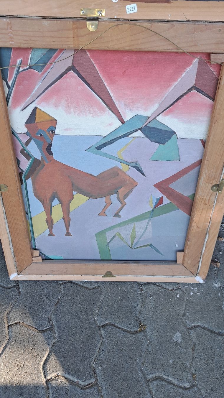 Dipinti: Originale Ölgemälde von Erne, 1986, Doppelbild hinten   – Usato da Kölliken venduto da Upcycling-by-Mc-TAM 1