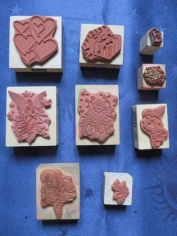 Timbri: Stempel Engel und Herzen,9 Stück – Usato da Langrickenbach venduto da zwiebel03 1
