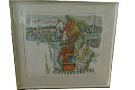 ALOIS CARIGIET Lithographie AUSFAHRT 1975