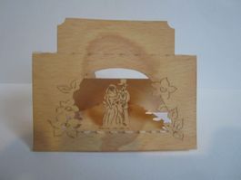 Tischkarte Hochzeit, 8,5 x 7cm, Lasertechnik, neu