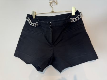 Michael Kors Black Shorts with Chain Detail Size 6