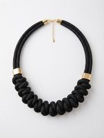 Halskette Kordel schwarz Gold Optik Knoten Design neu