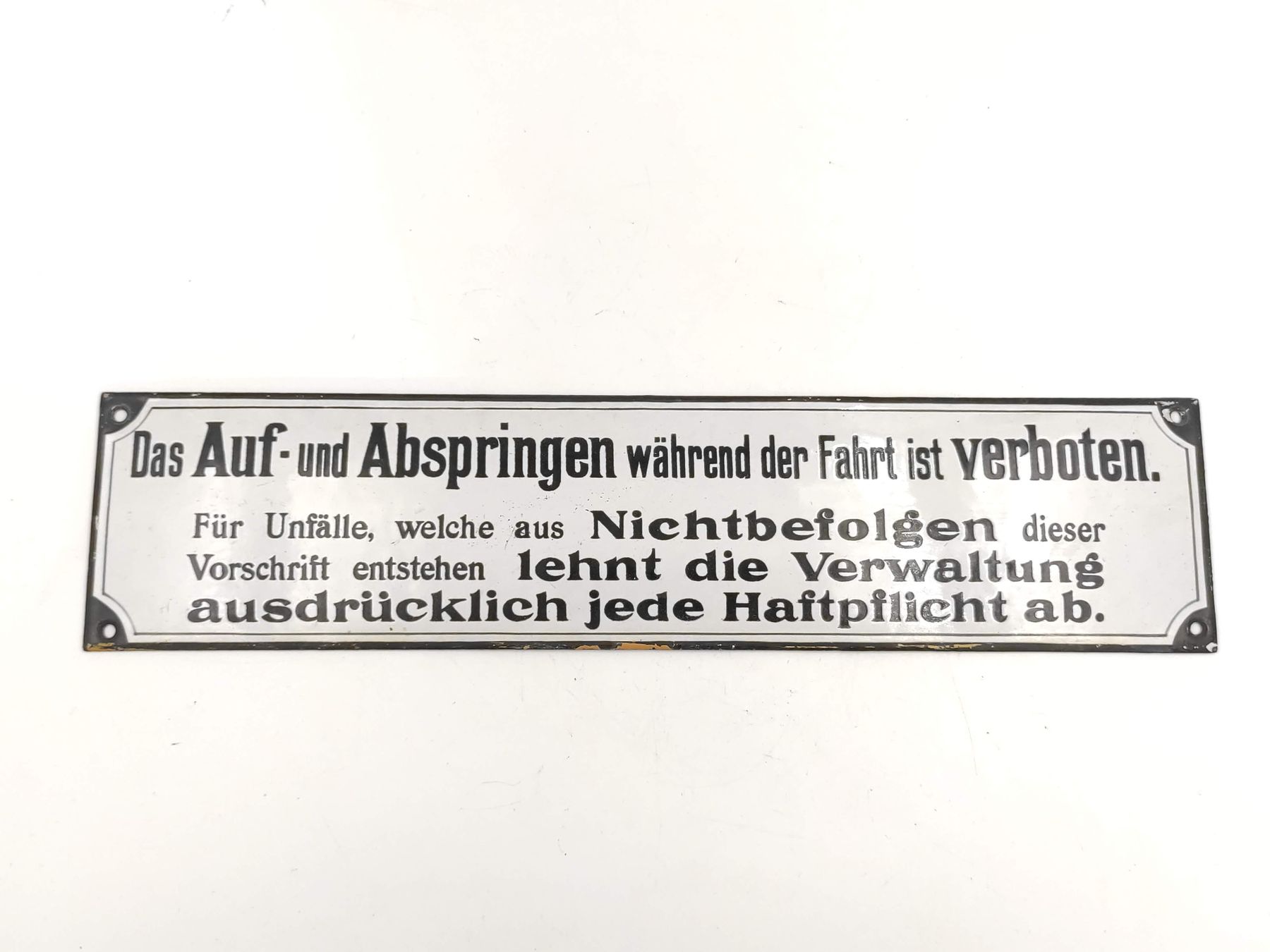 SBB/CFF/FFS Schilder: Vintage Emaille-Schild, original – Gebraucht aus Kreuzlingen von Tewes