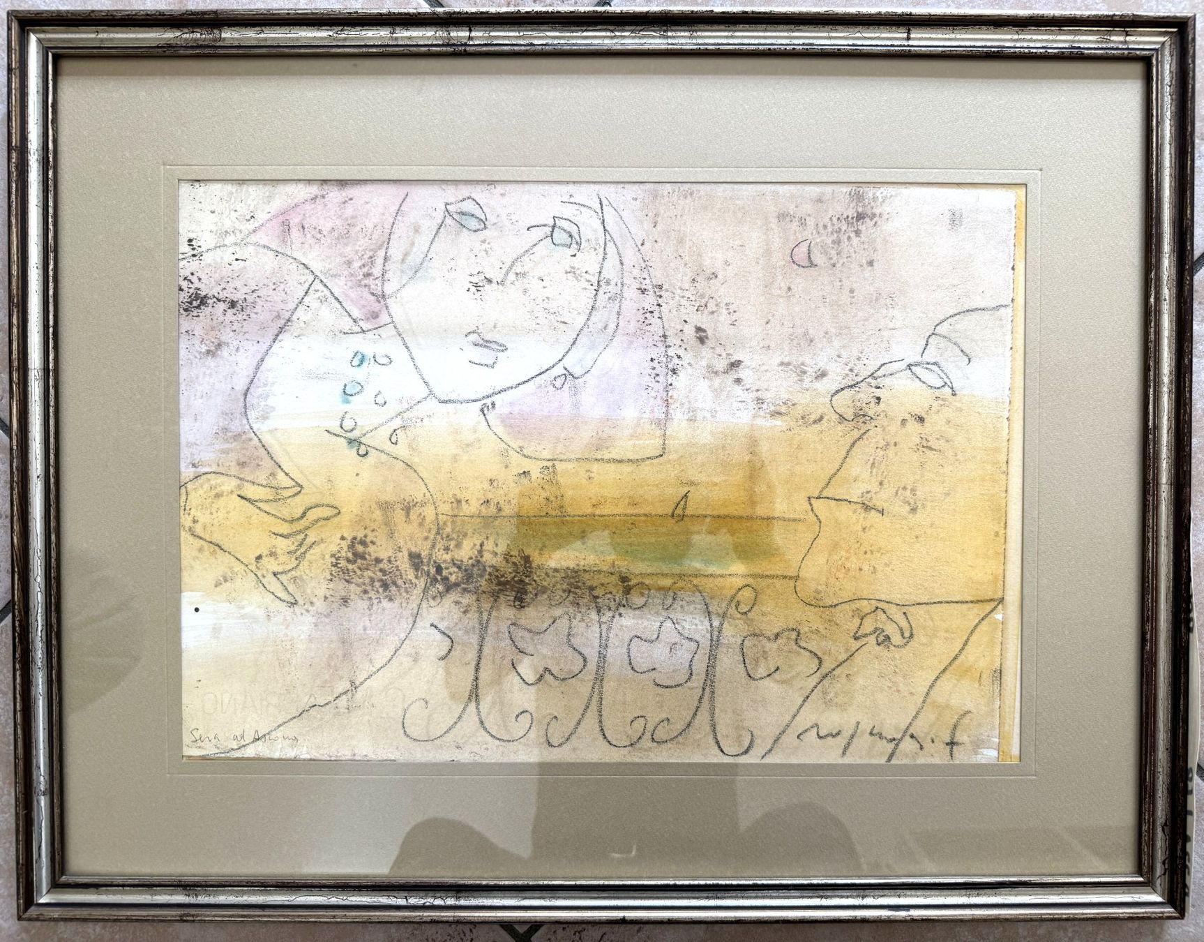 Dipinti: Franco Rognoni: Abend in Ascona, Mischtechnik auf Papier – Usato da Ponte Tresa venduto da 11GalleriaAlterEgo11 1