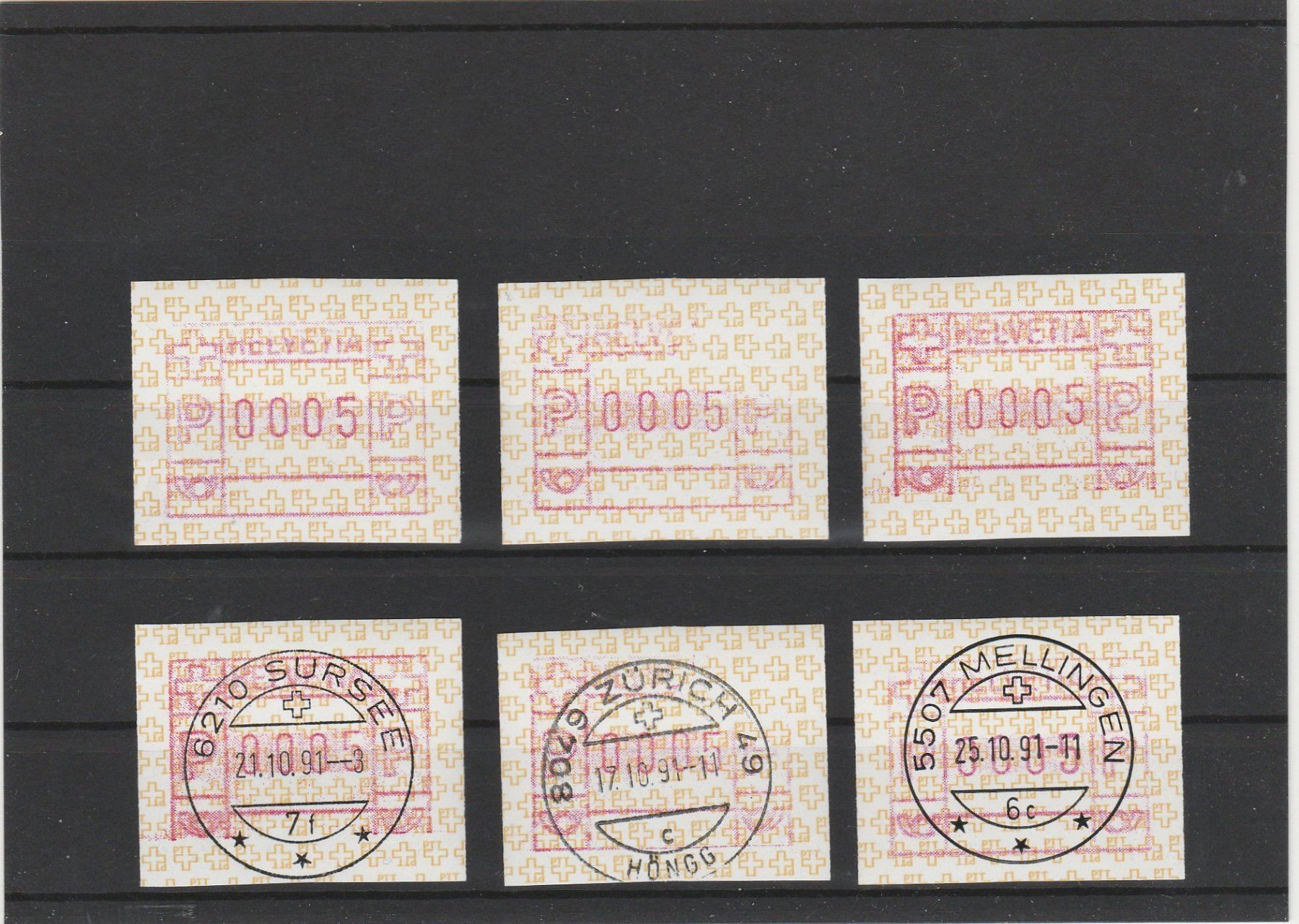 Alle Briefmarken: Teildrucke Nr. 8 und 8A – Gebraucht aus Oberglatt ZH von Wiedmi6