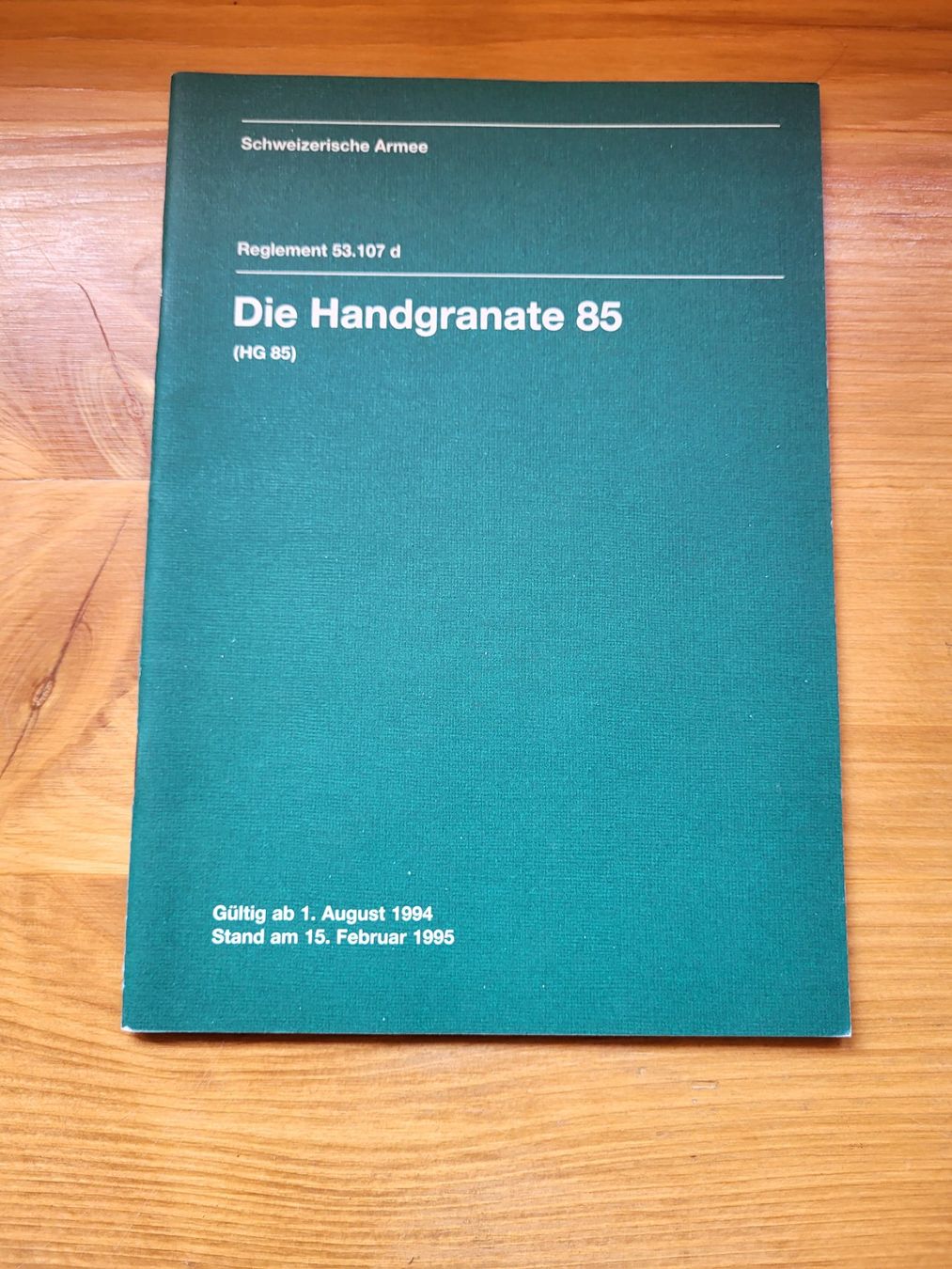 Bücher: Schweizer Armee Die Handgranate 85 – Gebraucht aus Egliswil von