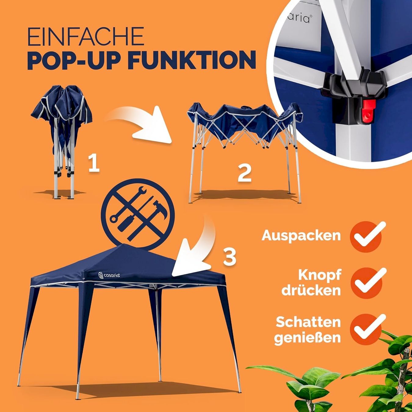 Tende & Padiglioni: Faltpavillon CAPRI 3x3m UV50+ dunkelblau – Nuovo e nell'imballaggio originale da Bottighofen venduto da zaap 1