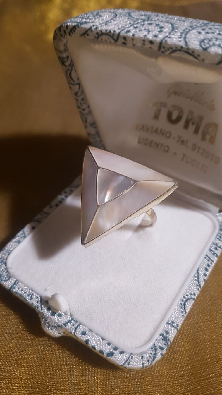 Anelli: Schöner Ring echtes Silber bezaubernder Perlmutt 17 mm plus – Nuovo (secondo la descrizione) da Basel venduto da ivoli 1