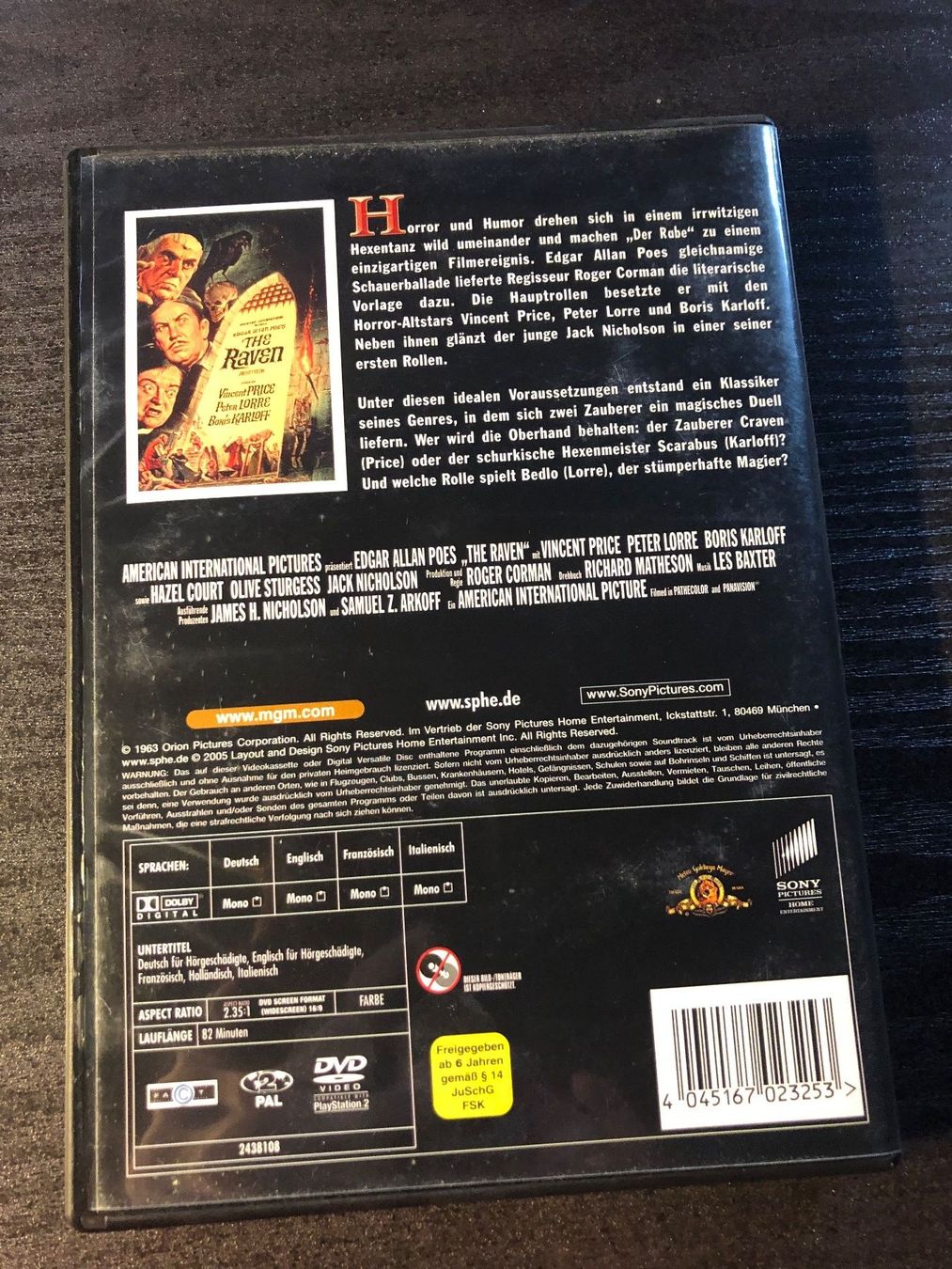 Tutti i DVDs: DVD "Der Rabe" mit Vincent Price, Peter Lorre uvm. – Usato da Schübelbach venduto da Dolly990_2 1