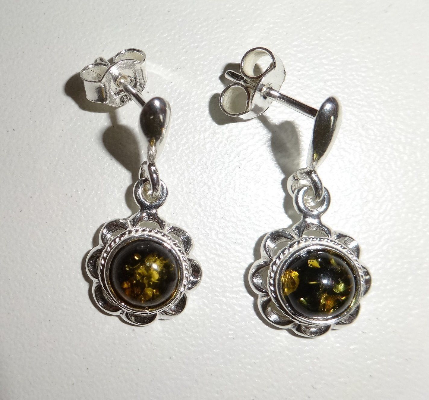 Orecchini pendenti & Orecchini a lobo: Bernstein Ohrstecker 925 Silber – Nuovo e nell'imballaggio originale da Visp venduto da steinschmuckwelt 2