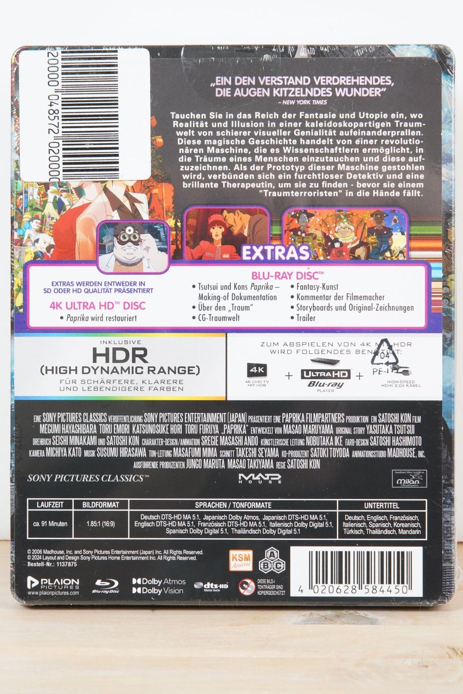 Tutti i DVDs: Paprika 4K Steelbook – Nuovo e nell'imballaggio originale da Wil SG venduto da froschbiss 3