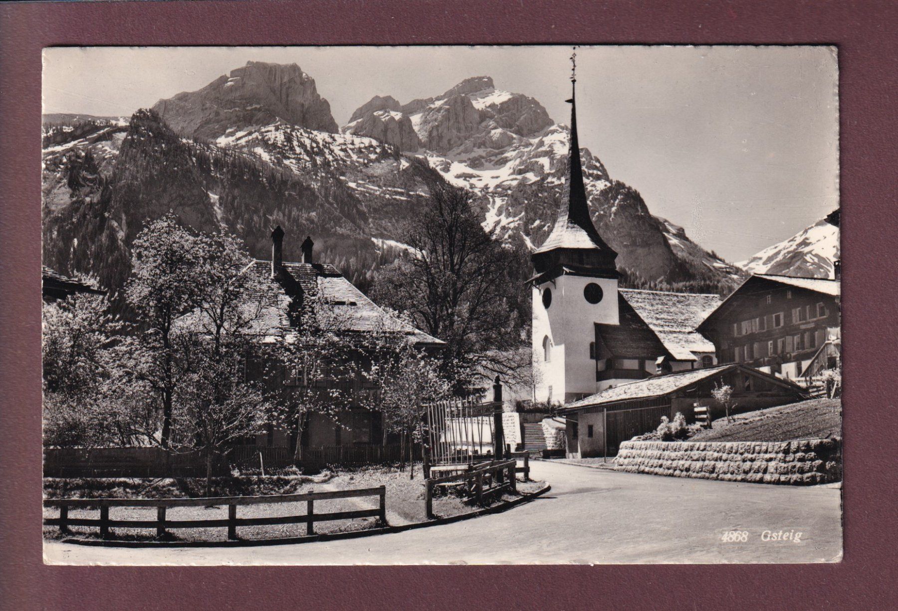 Ansichtskarten: GSTEIG - Kirche - 1961 – Gebraucht aus Pully von nicecards