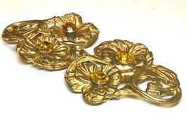 Antike originale Jugendstil Gürtelschnalle vergoldet um 1900