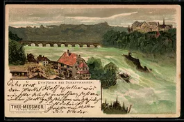 Künstler-AK Schaffhausen, Der Rheinfall, um 1900