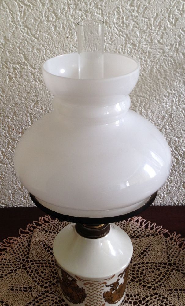 Lampen: Petrollampe mit goldenen  Motiven – Gebraucht aus Eschenbach von Alicekunst 3