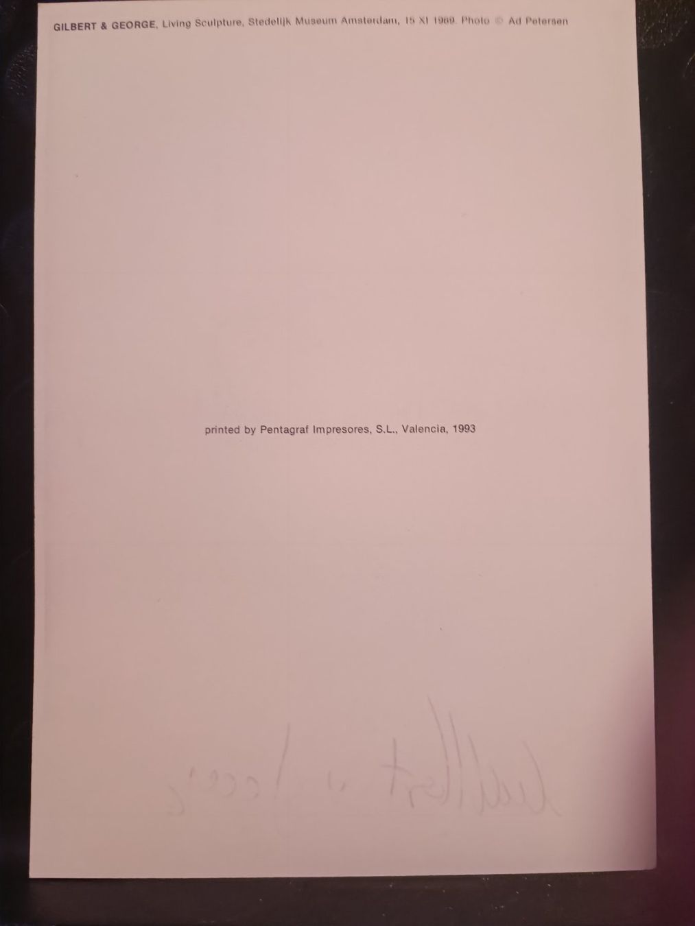 Grafica & Litografie: Gilbert & George - handsigniert – Usato da Menziken venduto da Artographs 1