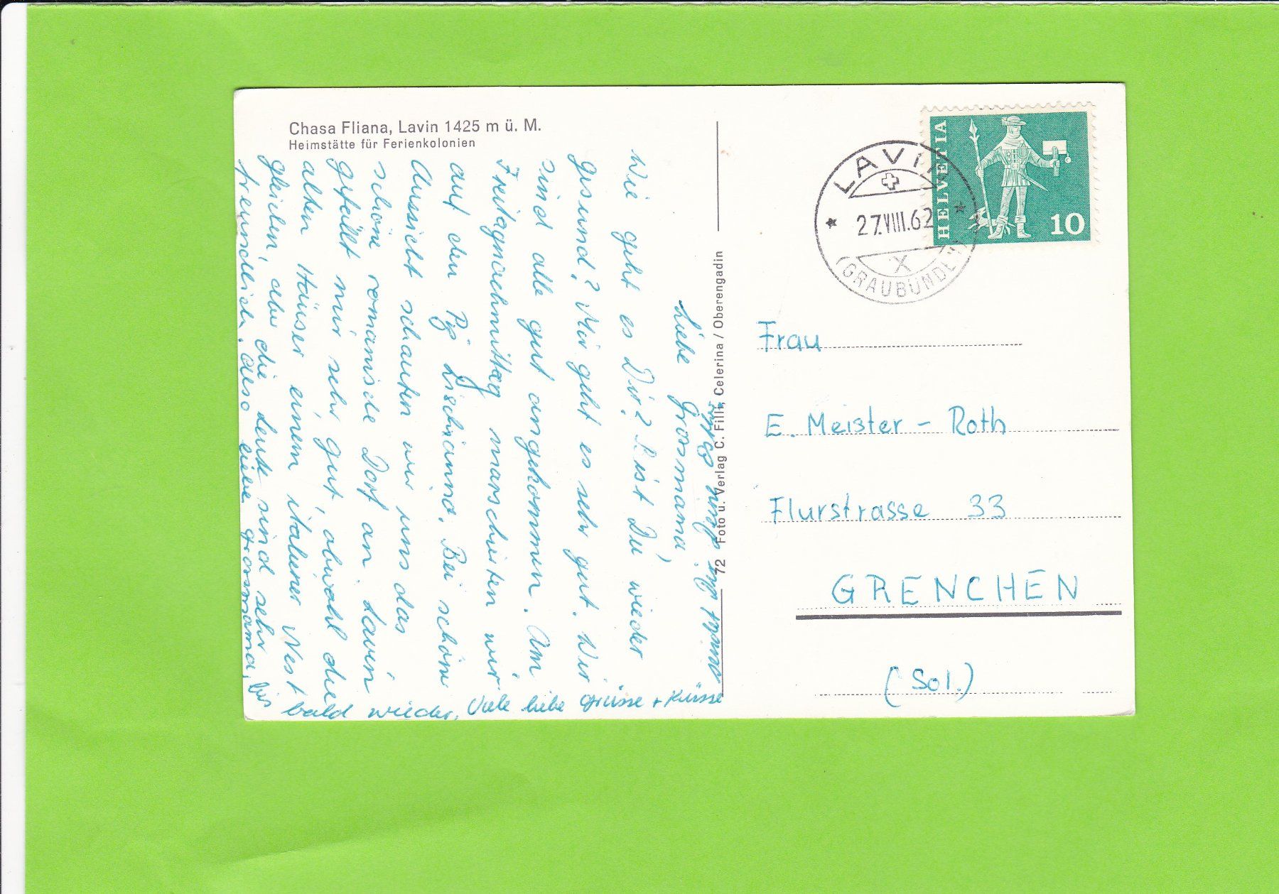 Cartoline postali: Chasa Fiiana Lavin – Usato da St. Peterzell venduto da neckertal 1