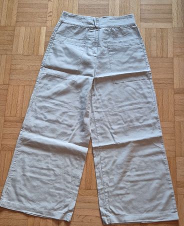 Weite Stoffhose linen blend beige, Grösse  36