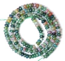 1 Strang echte Indian Achat Perlen Rondellen 4 x 2 mm