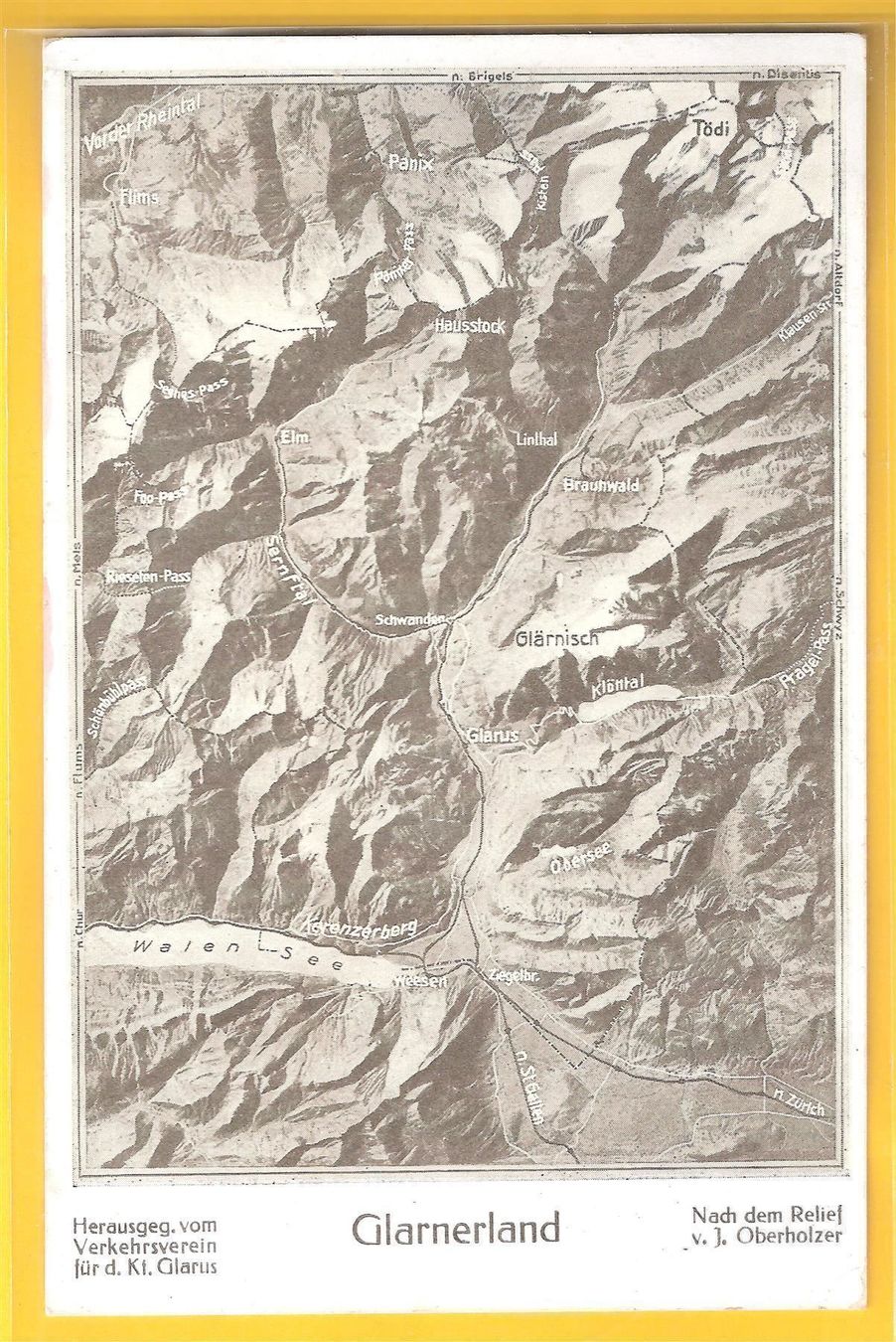 Cartoline postali: Litho/GLARNERLAND Relief v.J. Oberholzer – Nuovo (secondo la descrizione) da Zürich venduto da Hagliweg
