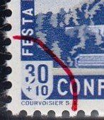 252.2.** Pf. defekte 3 von 30, Bogen A111, 16. Marke, G-1