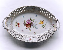 MEISSEN*SCHALE*mit Blumen Motiv*RETICULATED OVAL*RAR*****