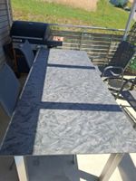 Granittisch mit Edelstahlgerüst 204x90cm