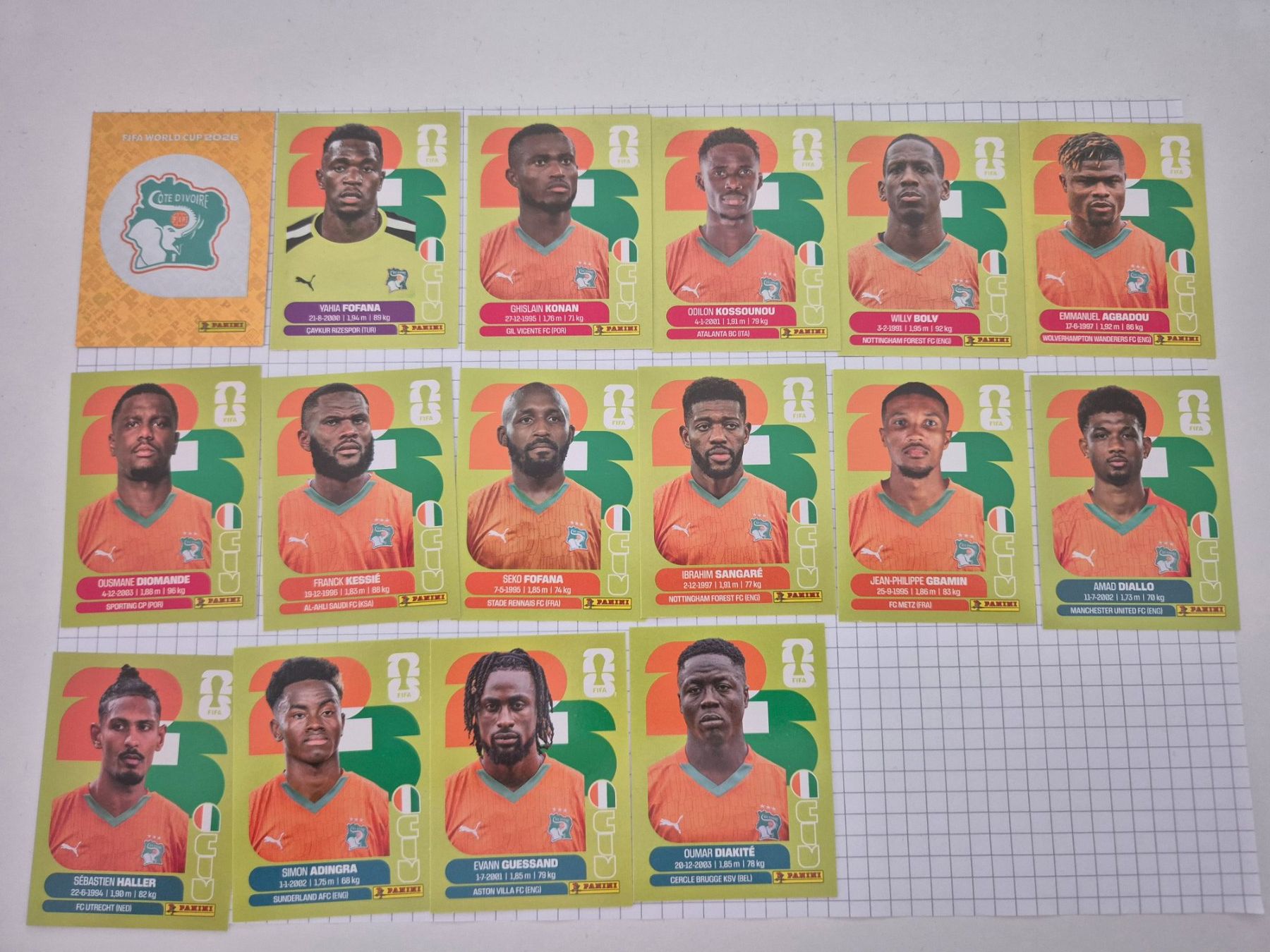 Panini Carte collezionabili: WM Panini Sticker 2026 Team Elfenbeinküste – Usato da Uster venduto da Ausmister12