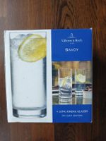 NEW! Villeroy & Boch Savoy 4 Long Drink Glasses 42cl