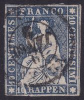 Strubel ZNr. 23G, SH-Nr. 23B4.Va, gest. VEVEY, sign. Hermann