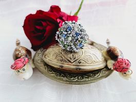 Funkelnder Ring aus Swarovski Perlen multicolor