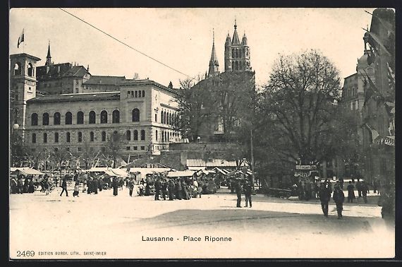 Cartoline postali: AK Lausanne, Place Riponne, March – Usato da Berlin venduto da bartko-reher