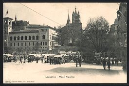 AK Lausanne, Place Riponne, March