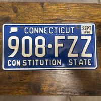 🇺🇸 1990 Vintage U.S. Autoschild - Connecticut 908-FZZ