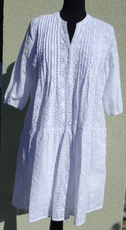 Kleid Pauline weiss Lochstickerei Lochmuster Gr 38