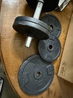 Domyos Hantelscheiben Set 60 kg + Kurzhantel, Gusseisen