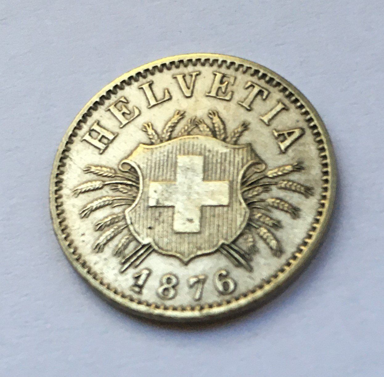 Tutti le monete: 1876 5 Rappen vz+ – Usato da Kirchberg SG venduto da Helveticus00