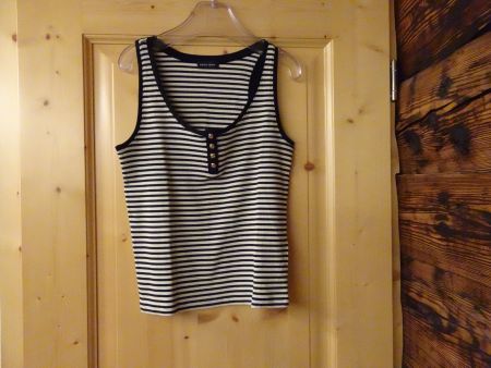 Anine Bing Rippen Top schwarz-weiss Gr. L - 426228