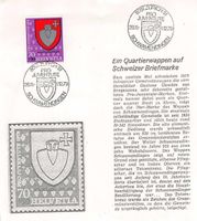 Zeitungsausschnitt mit Briefmarke