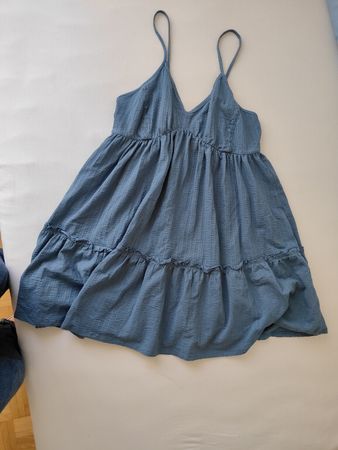 Robe d'été bleu léger à volants, taille L