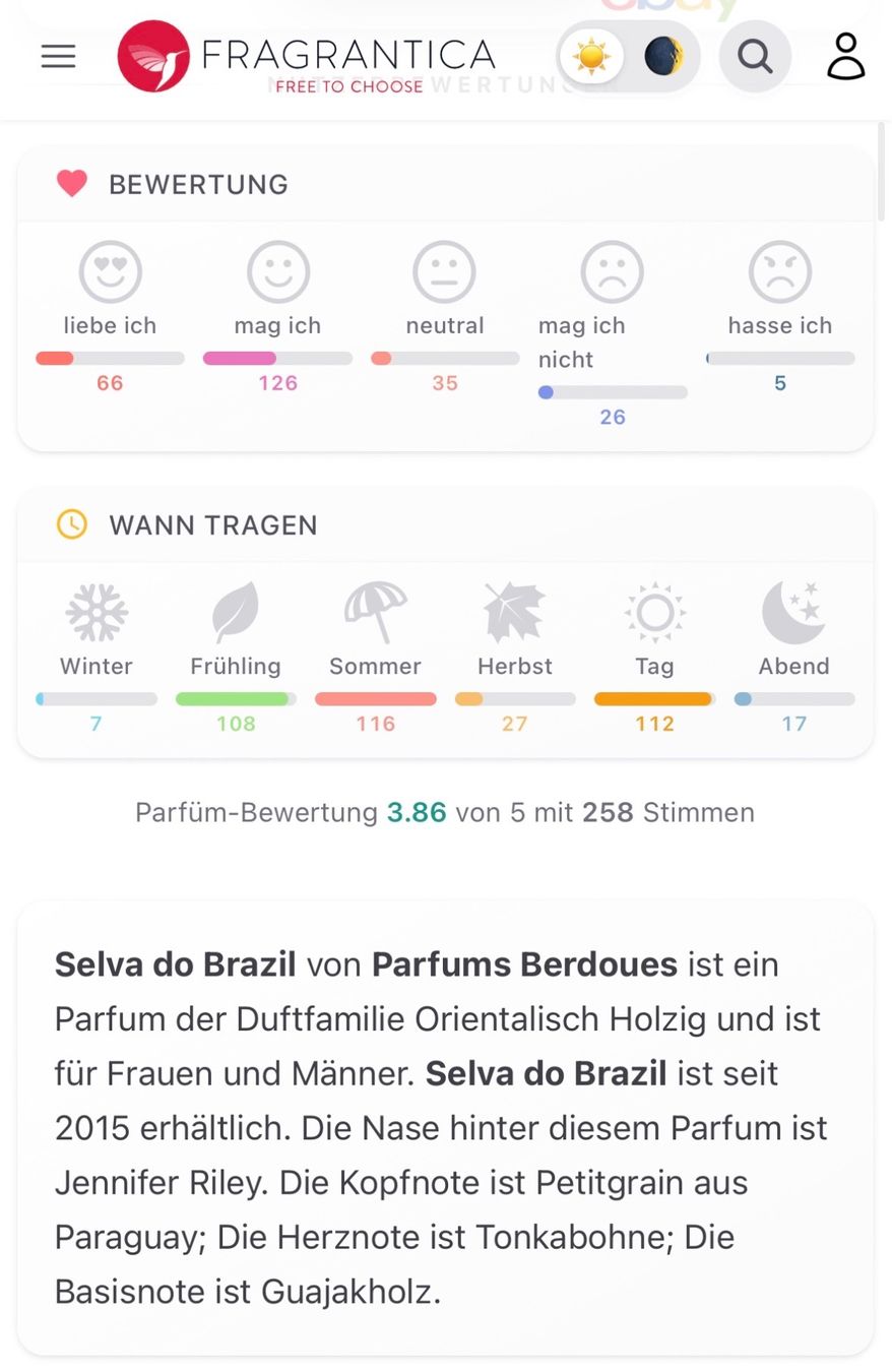 Profumi & Eau de Toilette: BERDOUES SELVA DO BRAZIL Abfüllung EDP 2ml. – Nuovo e nell'imballaggio originale da Zürich venduto da deruja 7
