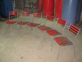6x Gartenstuhl - Schaffner? stapelbar mit PVC-Latten