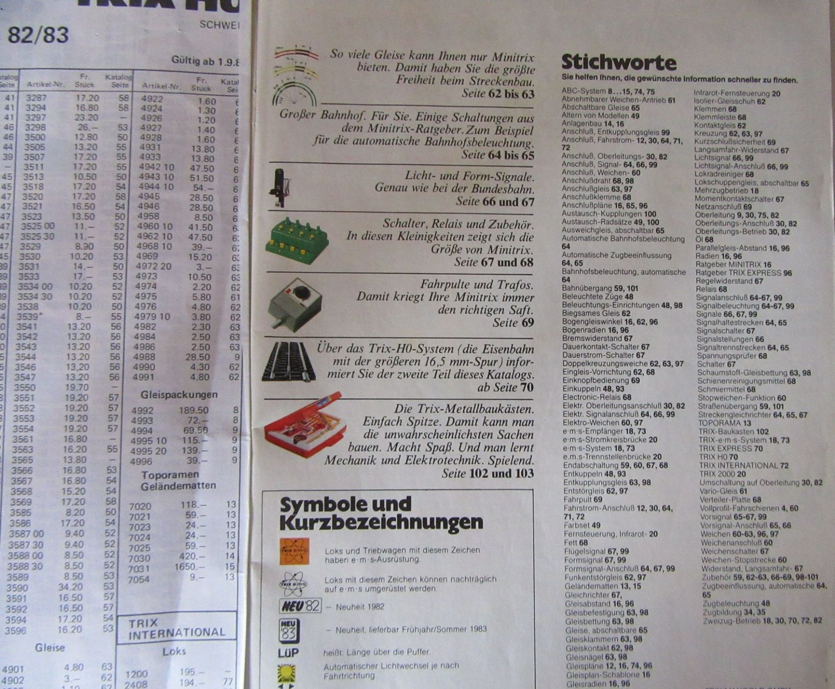 Trix Modellini di ferrovie: TRIX Gesamt-Katalog 82/83 Trix HO – Usato da Rüdtligen venduto da Carfield04 2