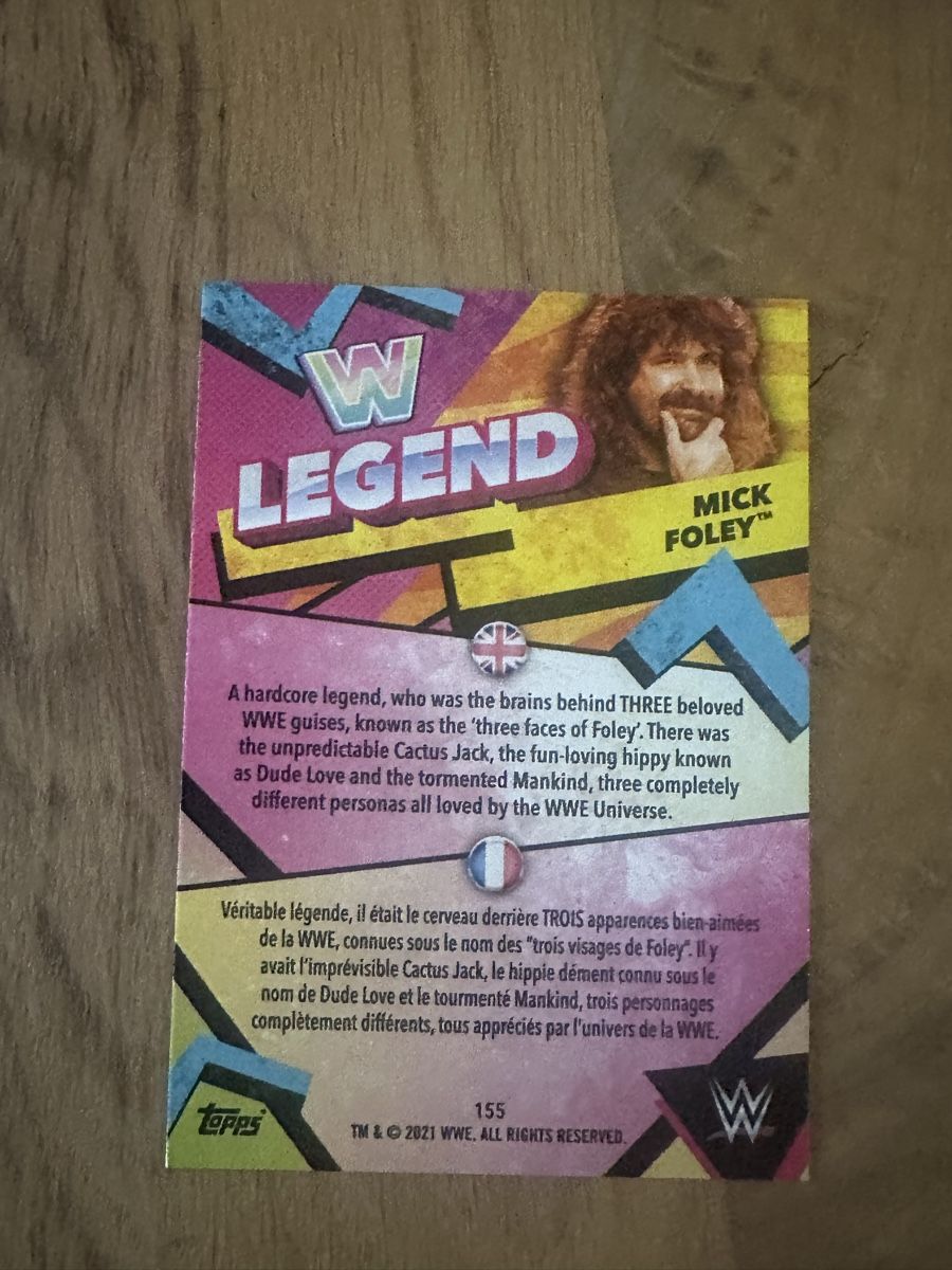 Topps Carte collezionabili: Mick Foley Legend Topps WWE – Nuovo (secondo la descrizione) da Luzern venduto da LuzernTCGLab 1