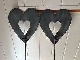 2 Herzen aus Metall